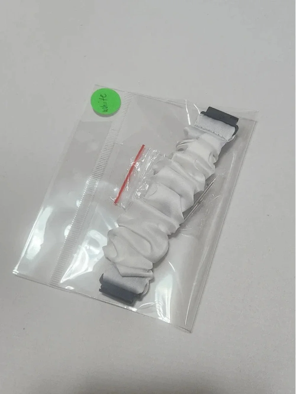 Scrunchies Watch Band for 20mm, Compatible with Samsung 7, 6, 5, 4  Color: White